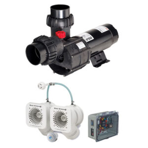 Badu stream II paquete D con 3 boquillas y 2 bombas con motor E-plus de 4 HP