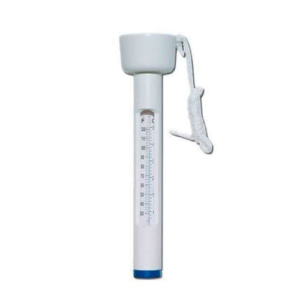 Termómetro flotante con cuerda de sujeción.